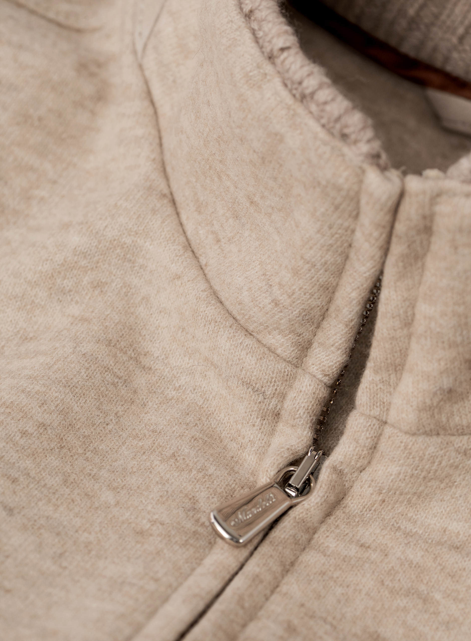 Cashmere bomberjack met opstaande kraag | FULL_WIDTH | Beige