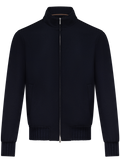 Cashmere bomberjack met opstaande kraag | BLUE NAVY
