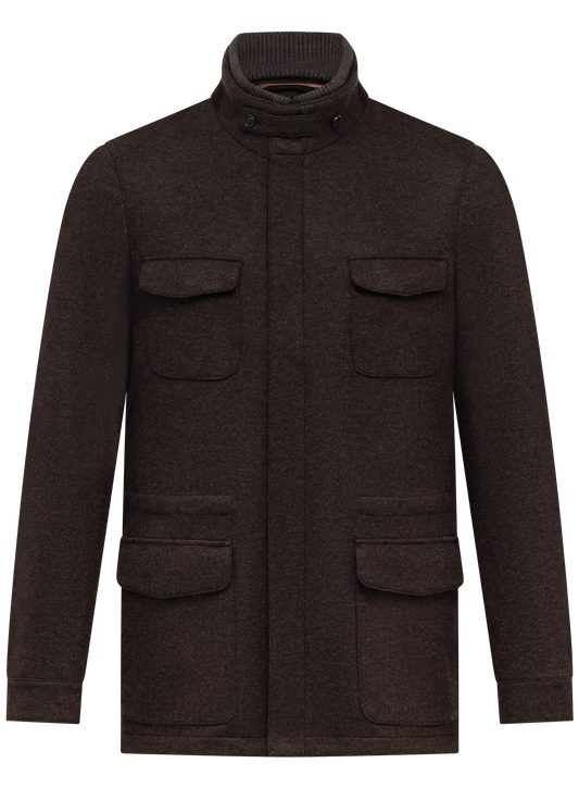 Field jacket in cashmere stretch