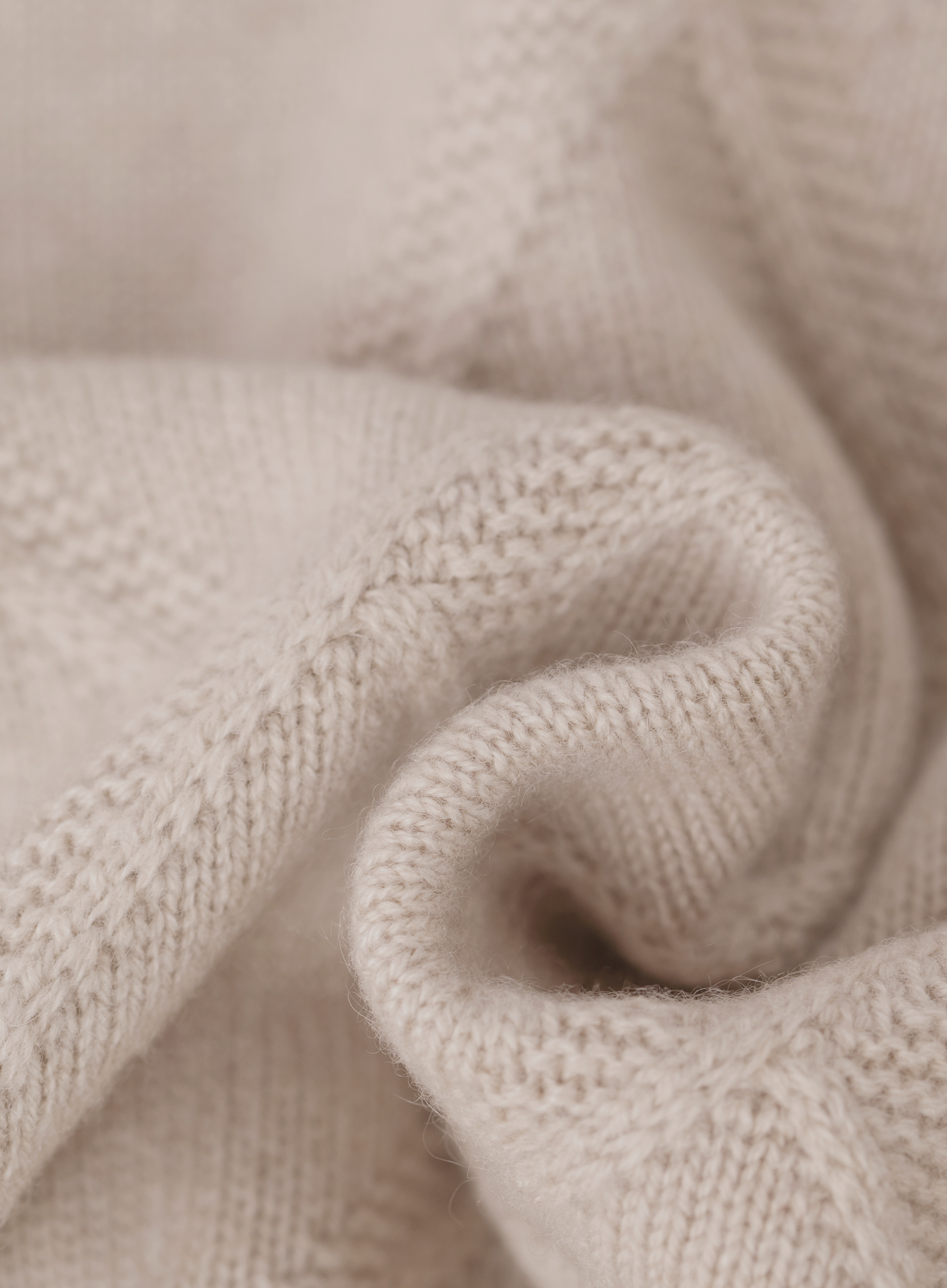 Cashmere crewneck met ruitmotief | FULL_WIDTH | Beige