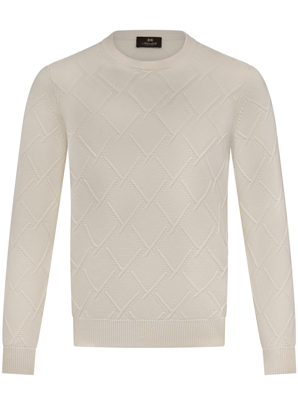 Ronde hals trui in cashmere | Wit