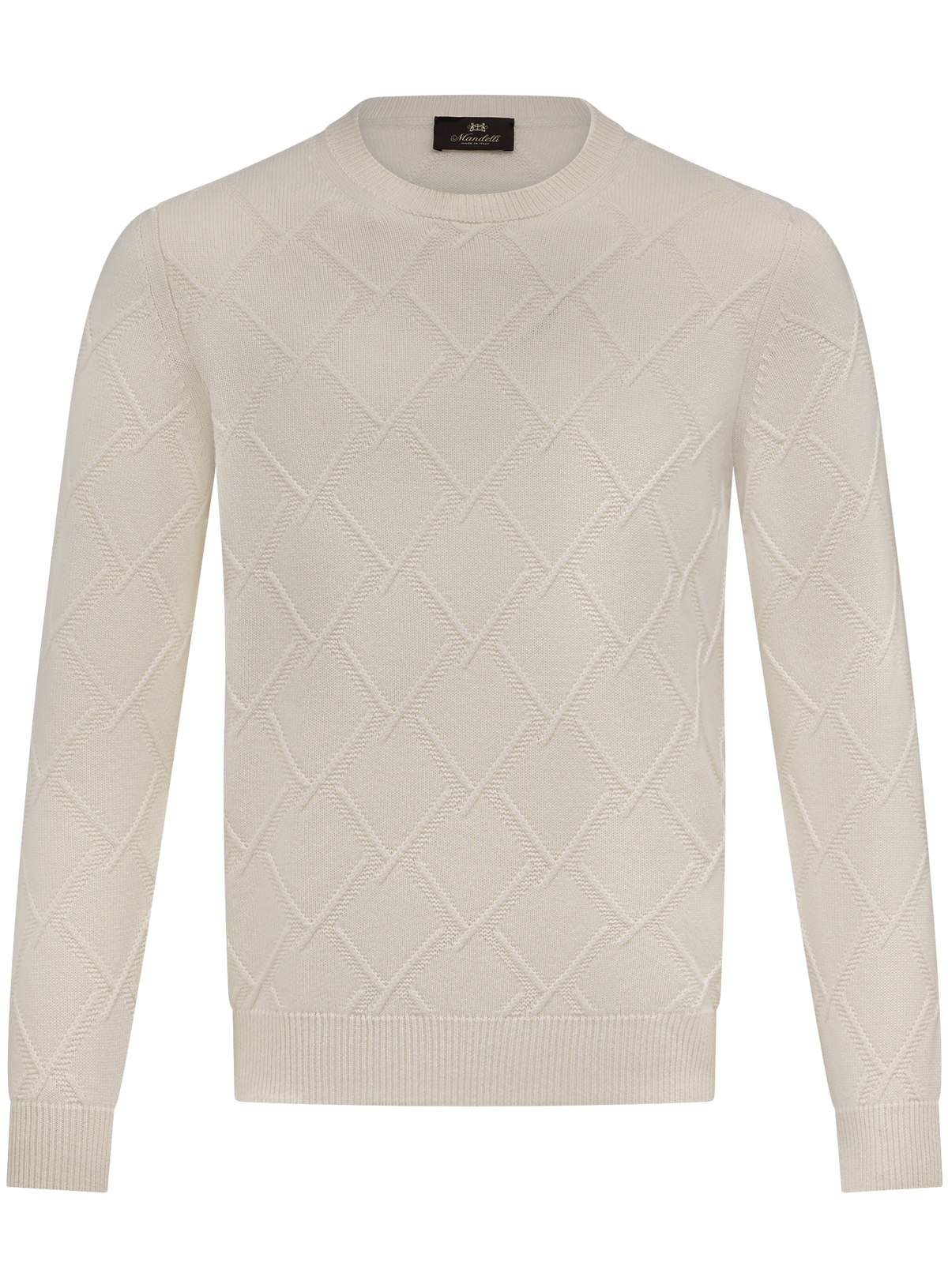 Ronde hals trui in cashmere | Wit