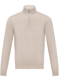 Half-zip trui in cashmere | Beige