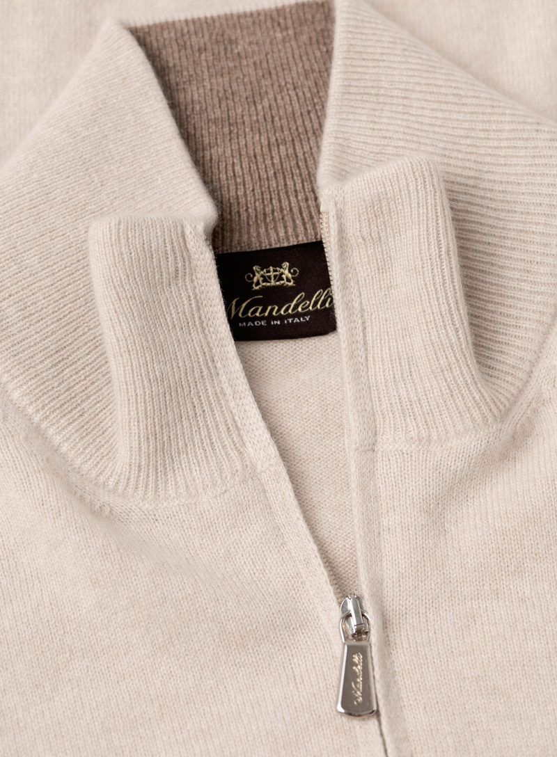Half-zip trui in cashmere | FULL_WIDTH | Beige