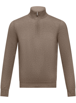 Half-zip trui in cashmere | TAUPE