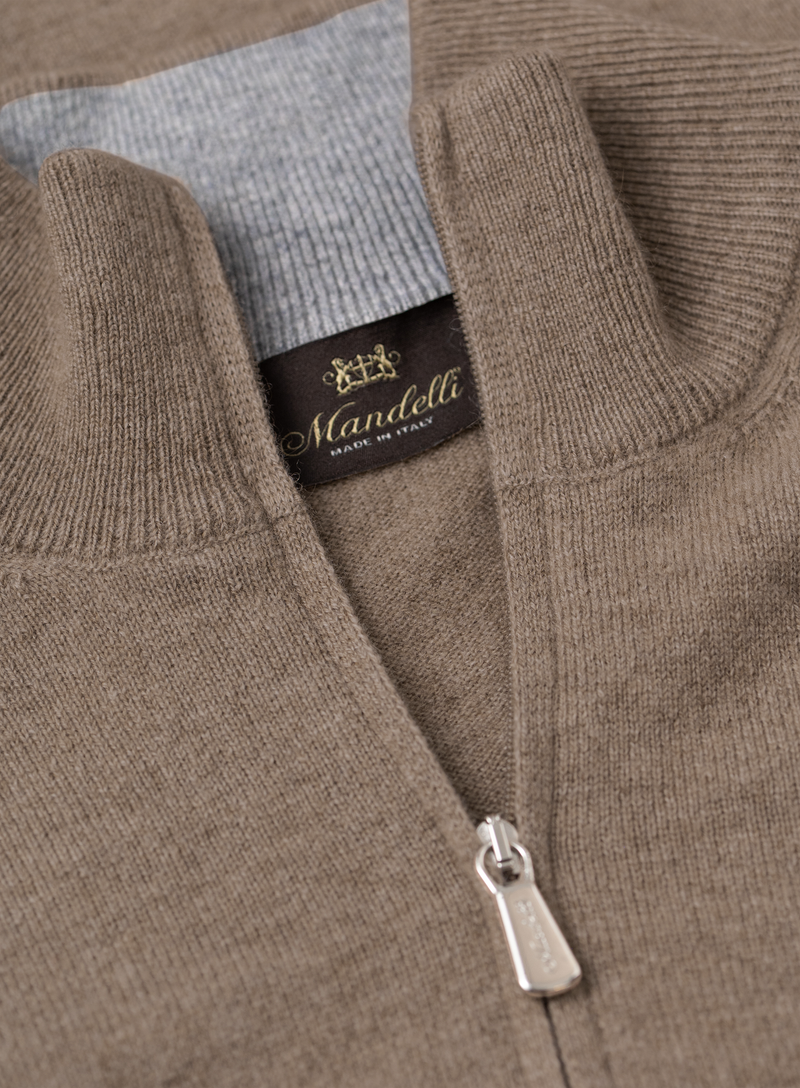 Half-zip trui in cashmere | FULL_WIDTH | TAUPE