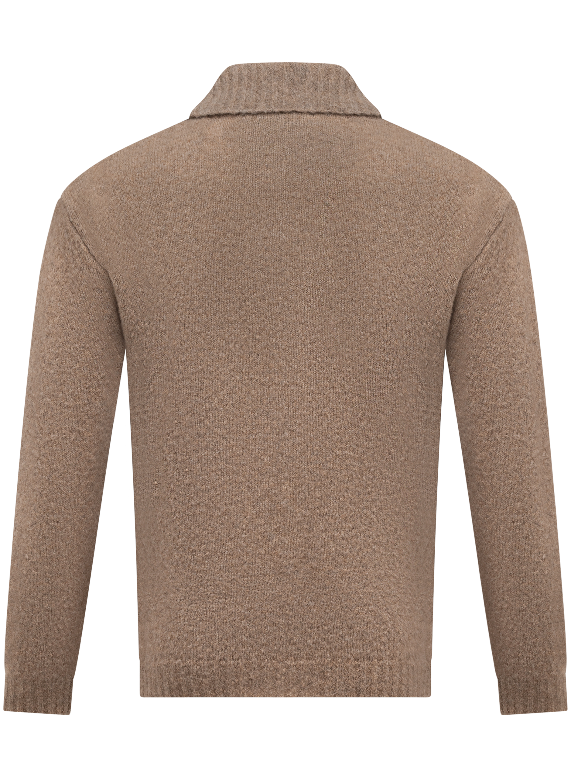 Gebreide polo van scheerwol | TAUPE