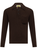 Gebreide polo van scheerwol | D.Bruin