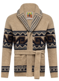 Vest shawlkraag in wol stretch | Beige