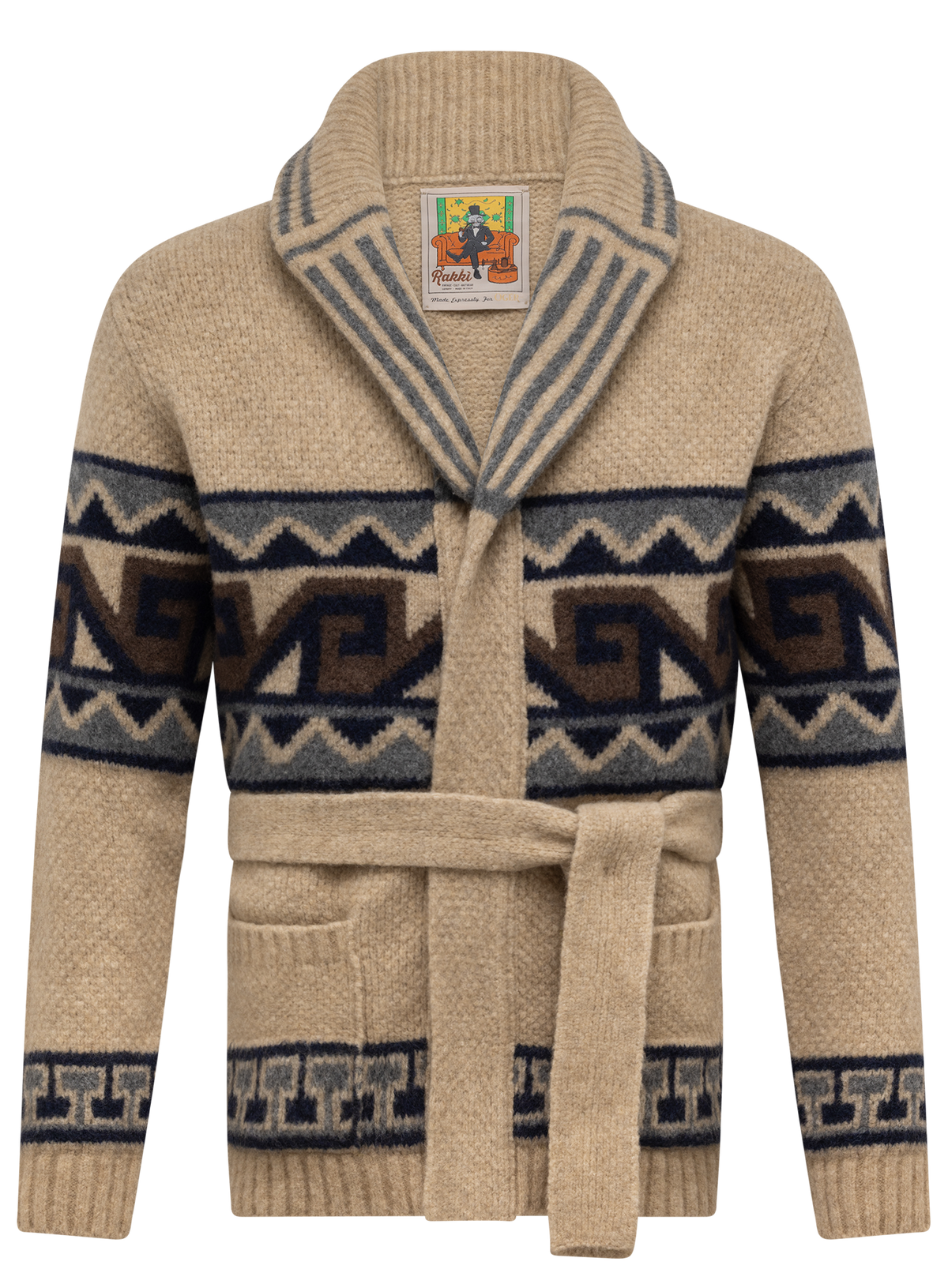 Vest shawlkraag in wol stretch | Beige