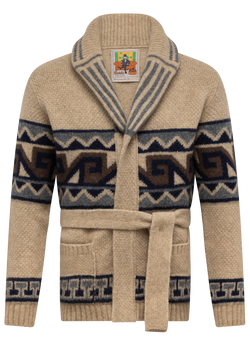 Vest shawlkraag in wol stretch | Beige