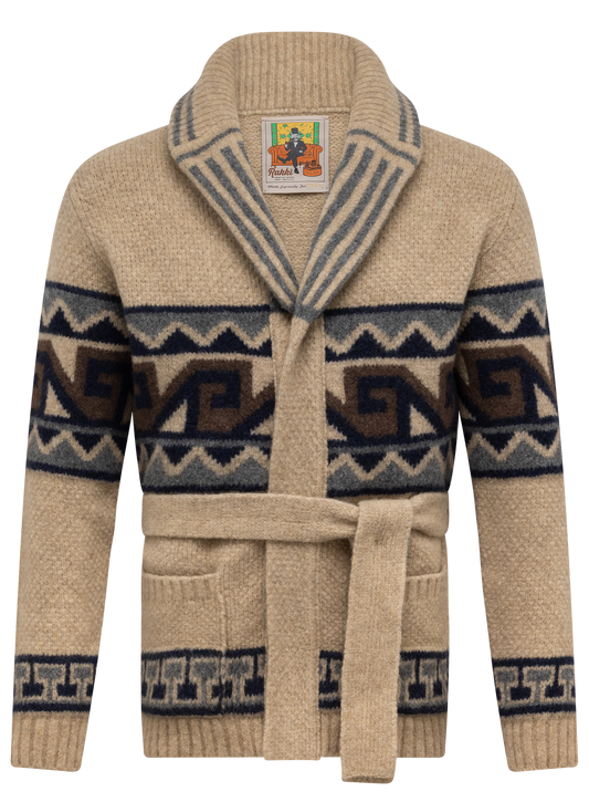 Cardigan à col châle en laine stretch