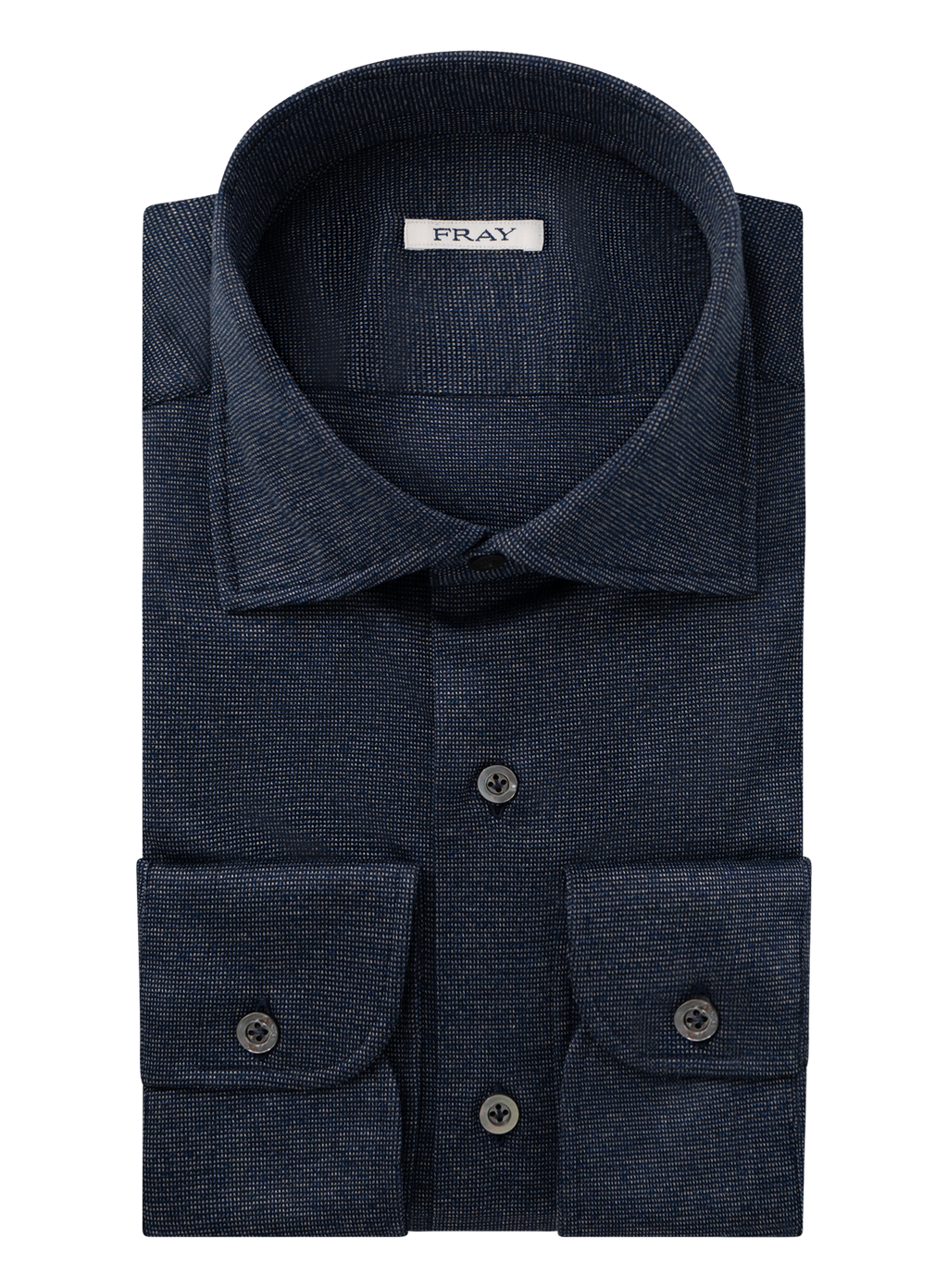 Gemêleerd overhemd van katoen | BLUE NAVY