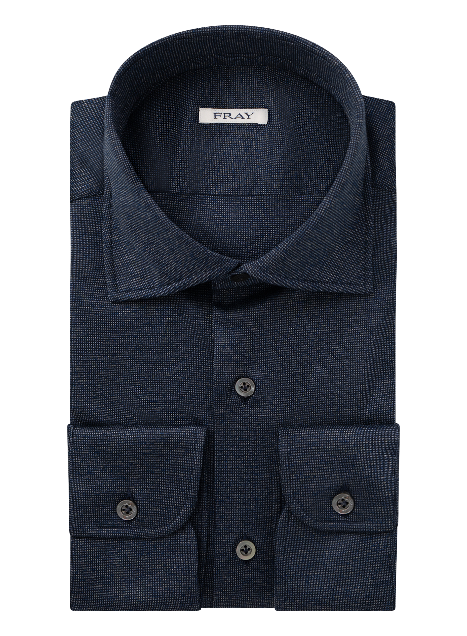 Gemêleerd overhemd van katoen | BLUE NAVY