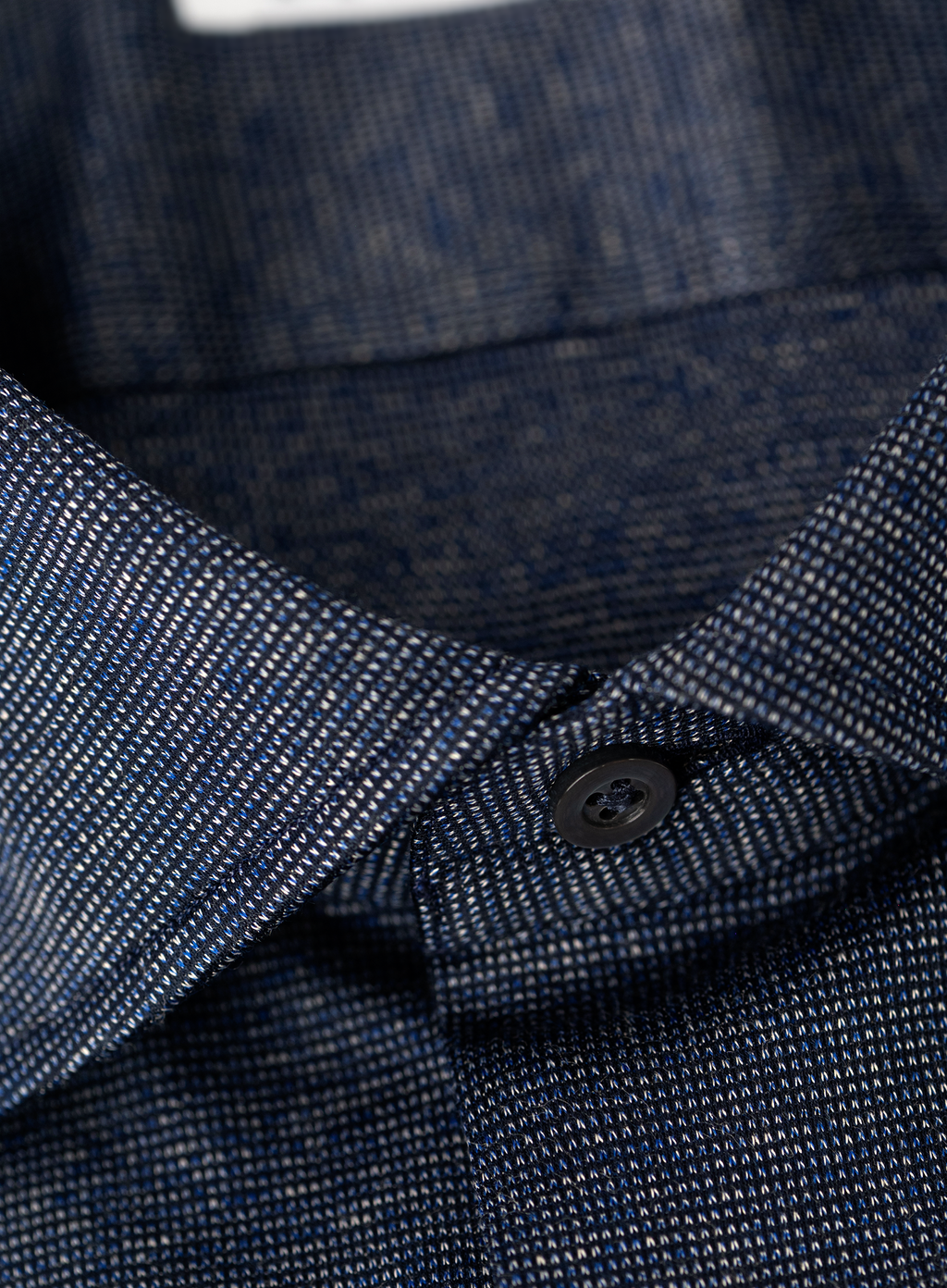 Gemêleerd overhemd van katoen | FULL_WIDTH | BLUE NAVY