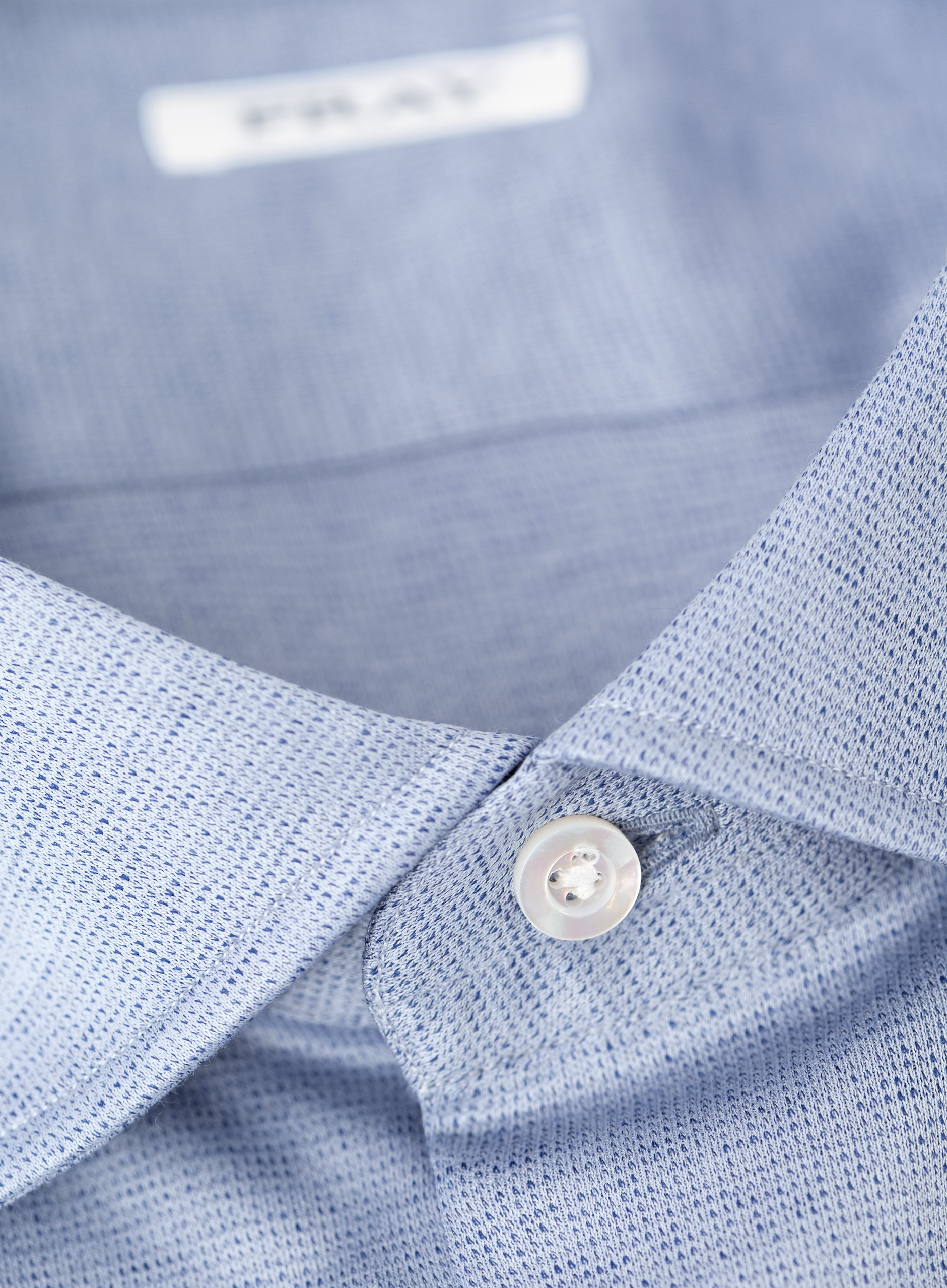 Gemêleerd overhemd van katoen | FULL_WIDTH | Blauw