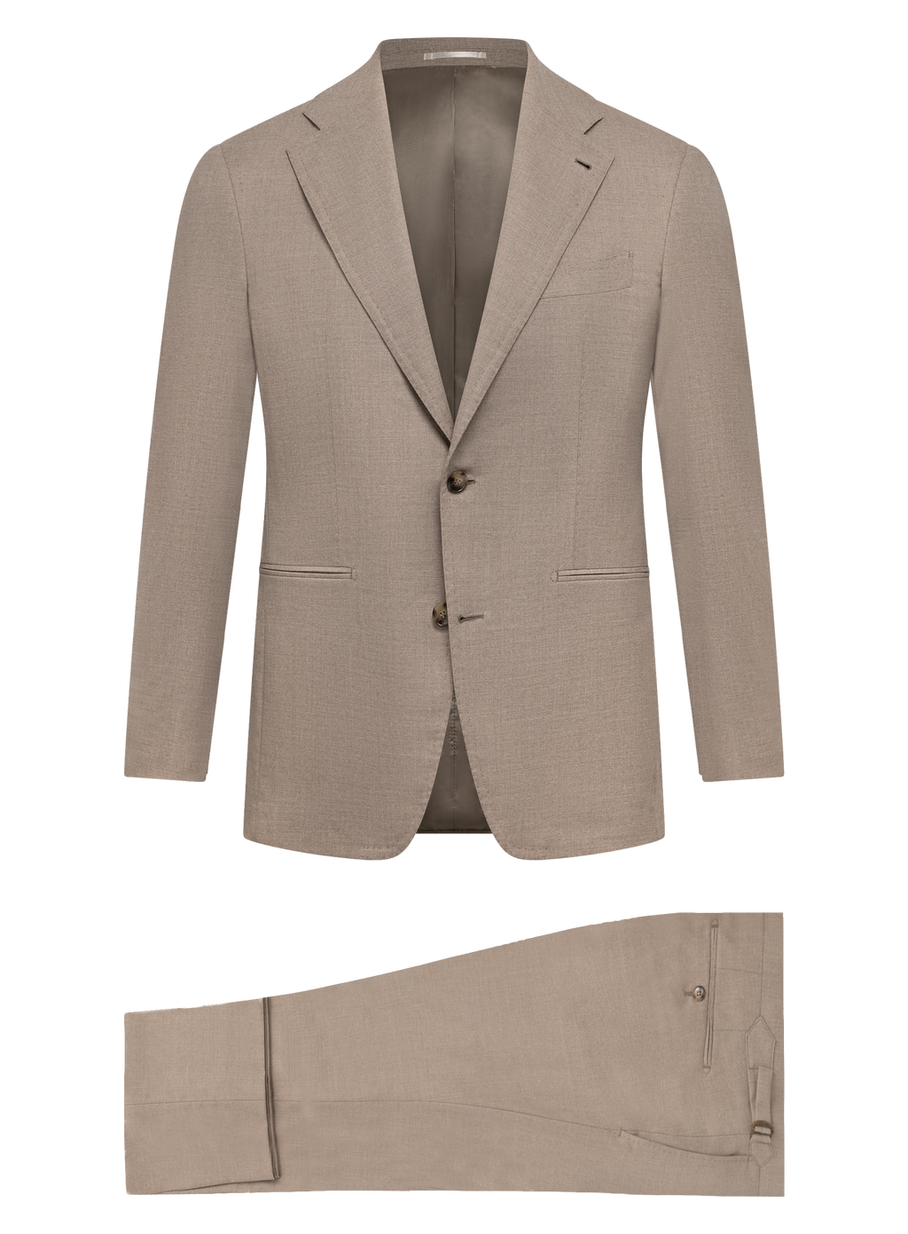 Tweede­lig pak van wol | Beige
