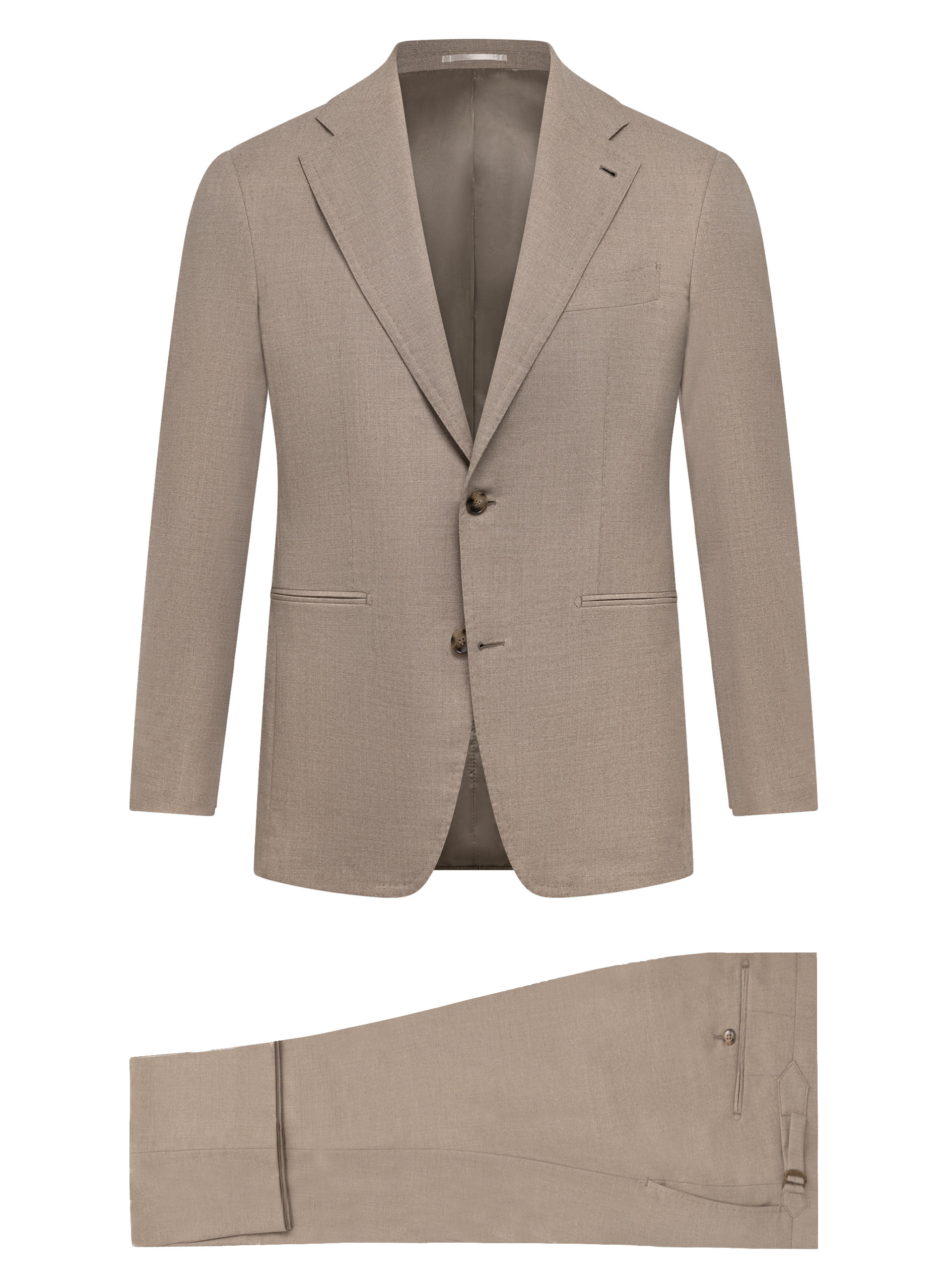 Tweede­lig pak van wol | Beige