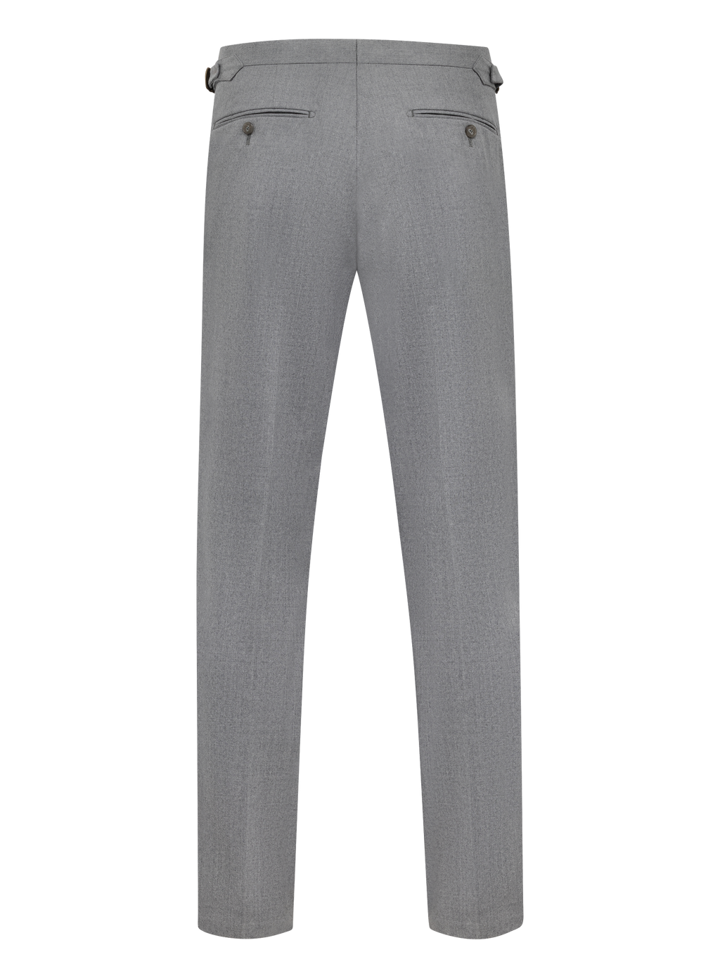 Bandplooi pantalon van wol met zijspanners | L.Grijs