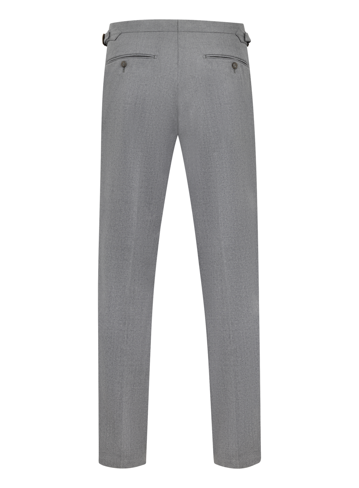 Bandplooi pantalon van wol met zijspanners | L.Grijs