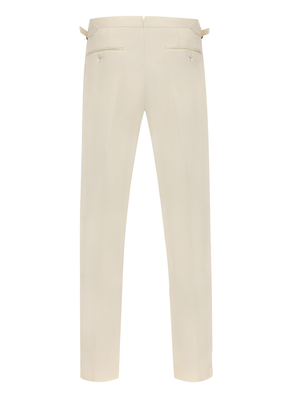Bandplooi pantalon van wol met zijspanners | ROOM-WIT