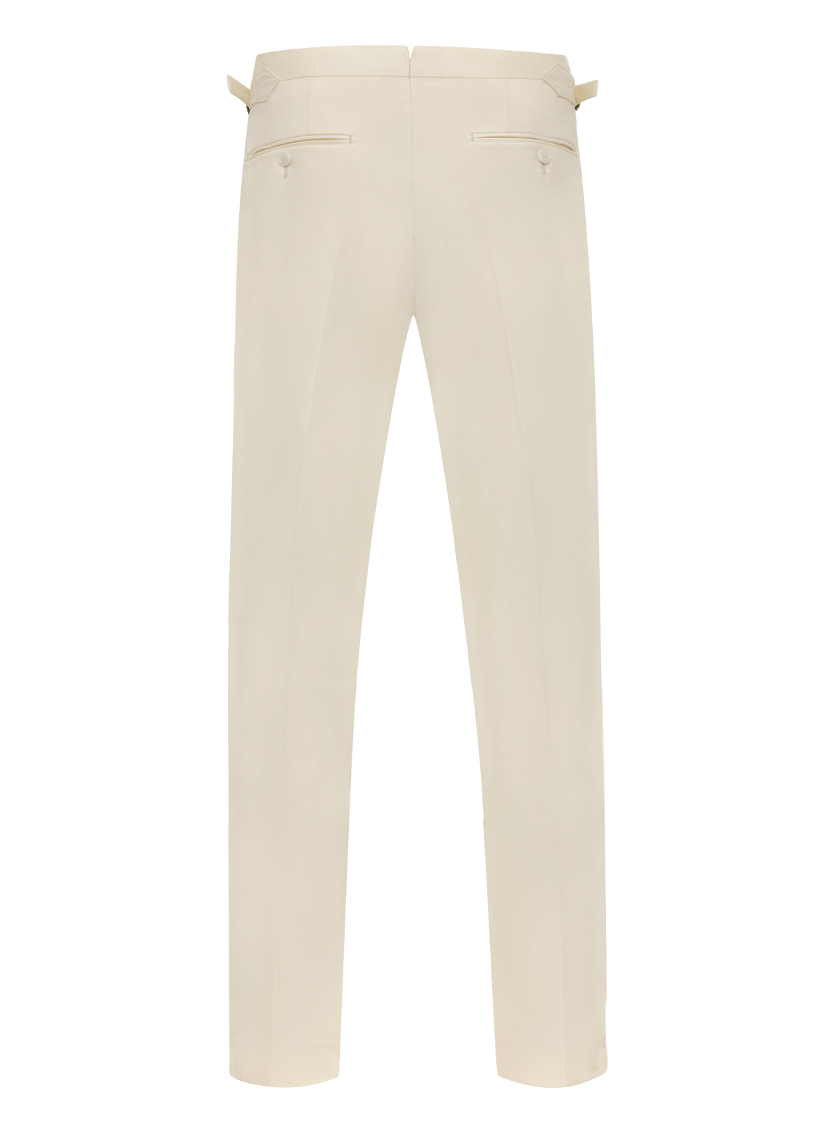 Bandplooi pantalon van wol met zijspanners | ROOM-WIT