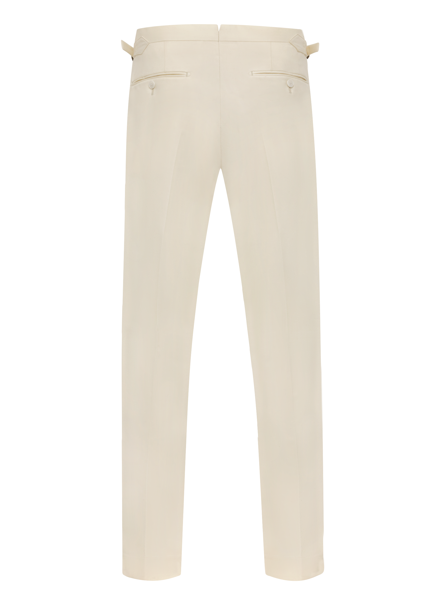 Bandplooi pantalon van wol met zijspanners | ROOM-WIT