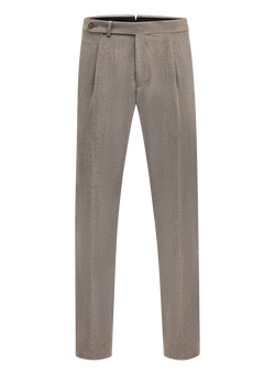 Bandplooi pantalon in wol | TAUPE