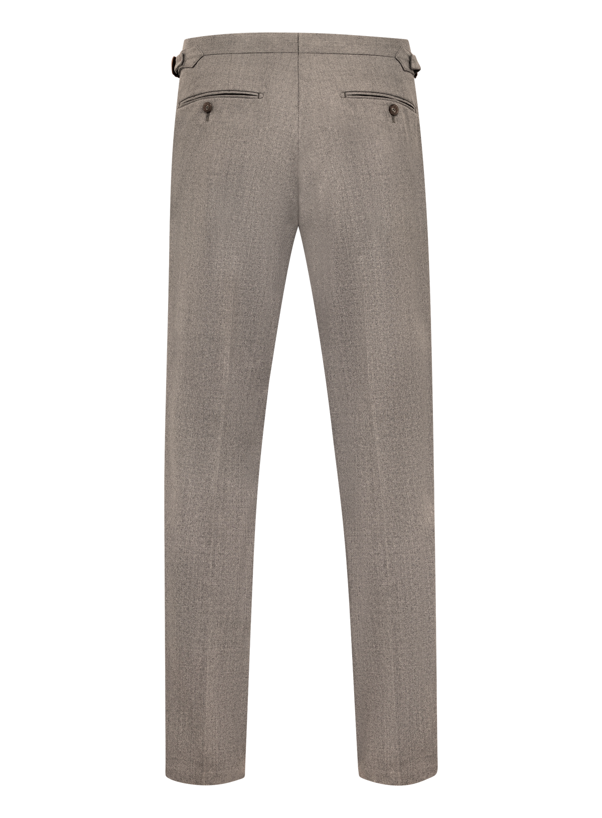 Bandplooi pantalon van wol met zijspanners | TAUPE