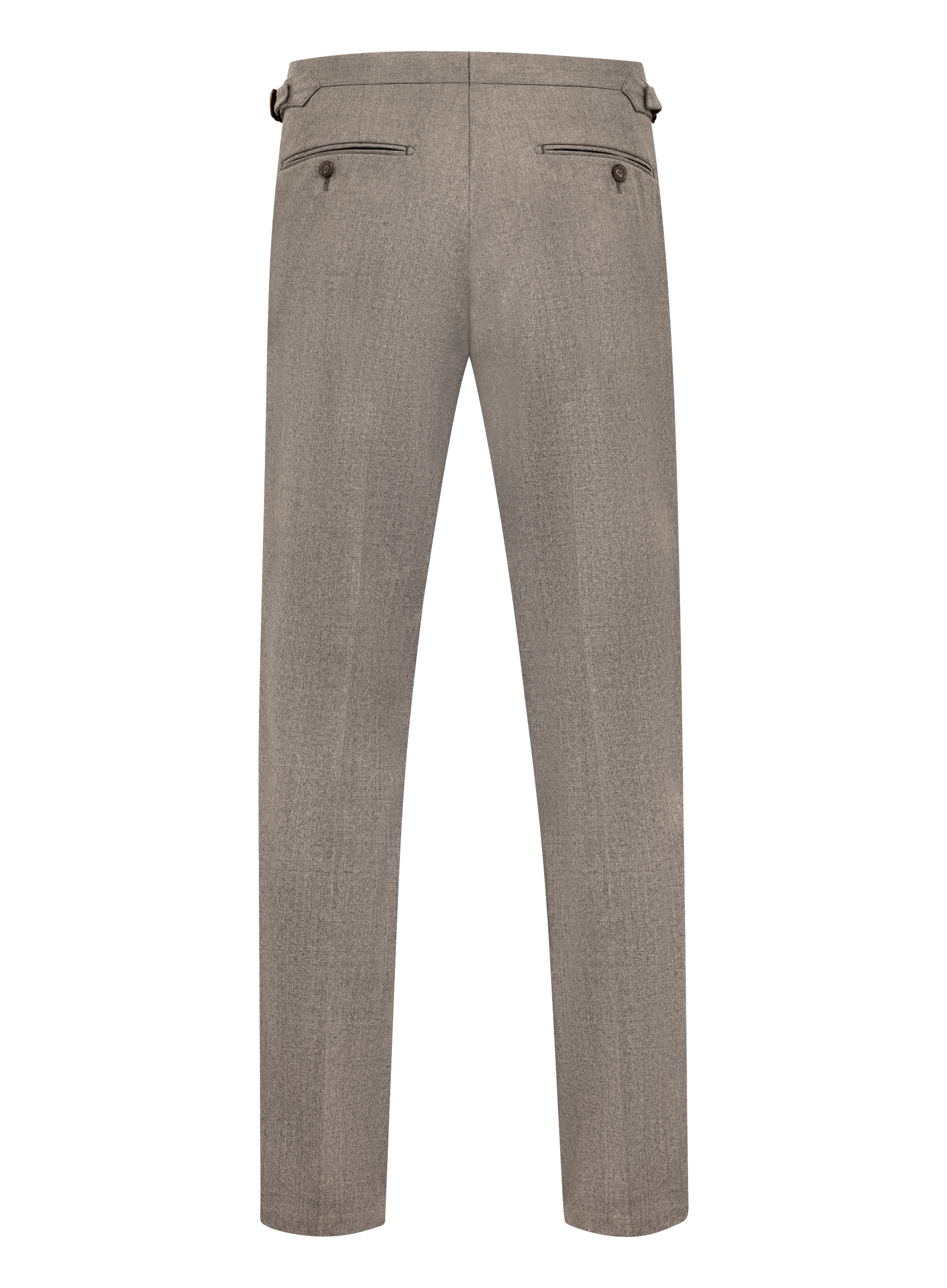 Bandplooi pantalon van wol met zijspanners | TAUPE