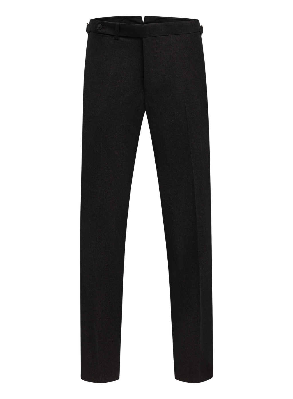 Bandplooi pantalon van wol met zijspanners | D.Bruin