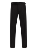 Bandplooi pantalon van wol met zijspanners | D.Bruin