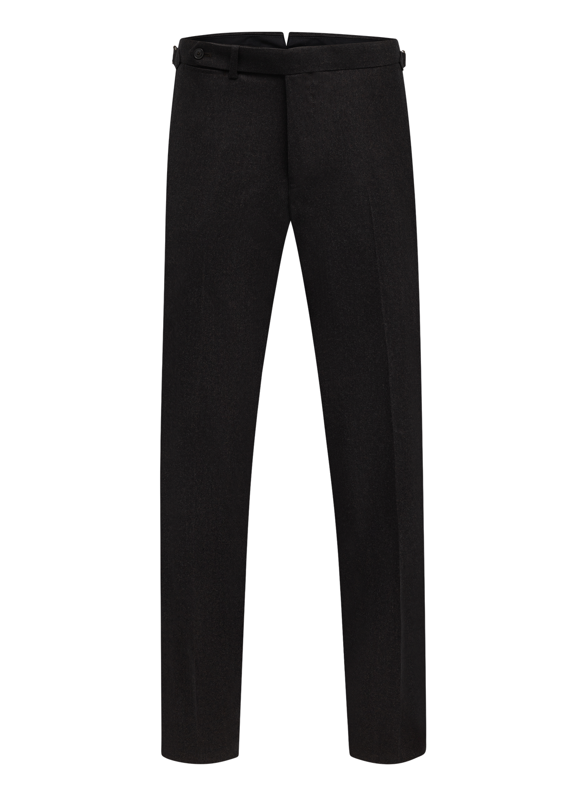 Bandplooi pantalon van wol met zijspanners | D.Bruin
