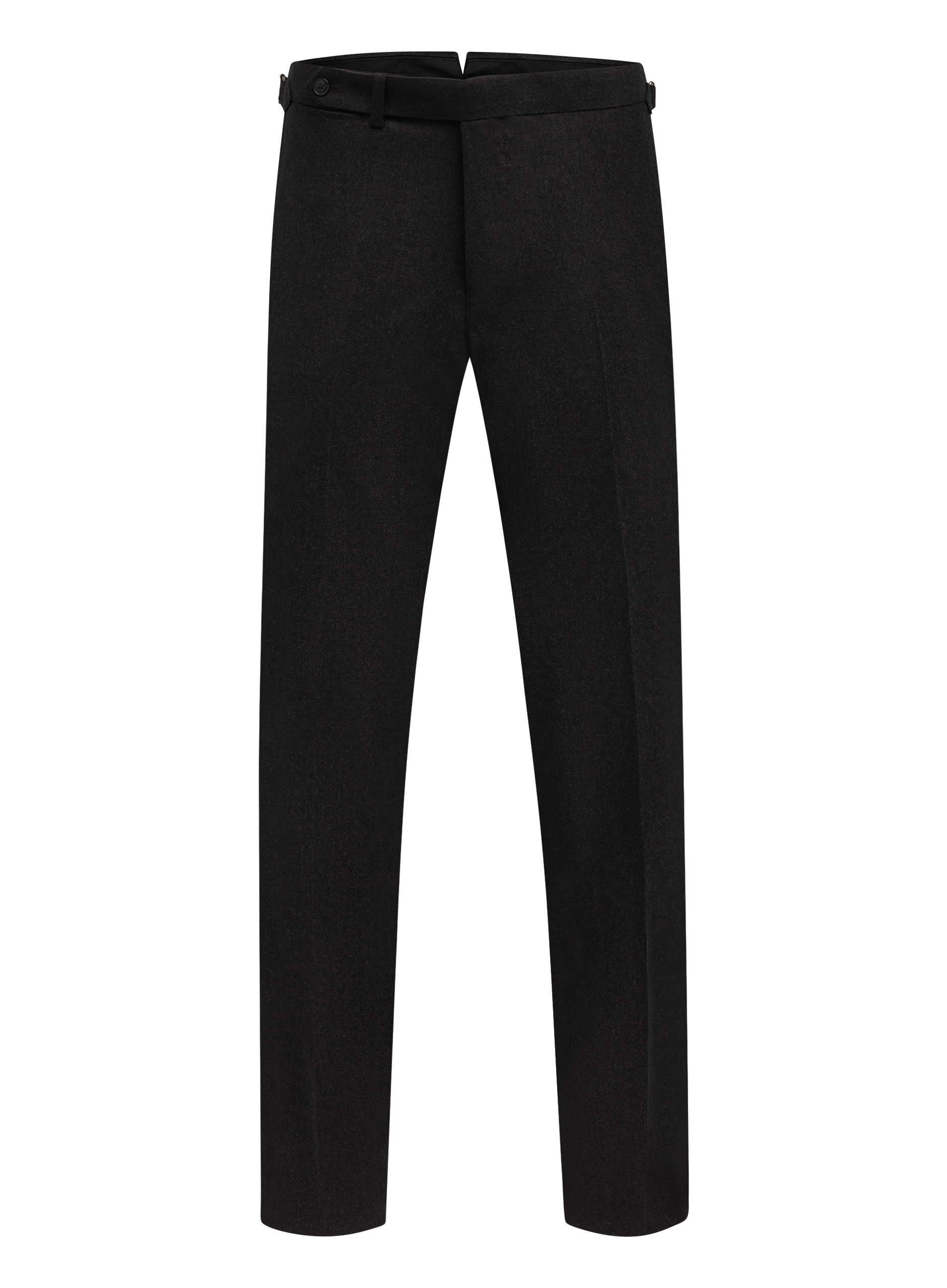 Bandplooi pantalon van wol met zijspanners | D.Bruin