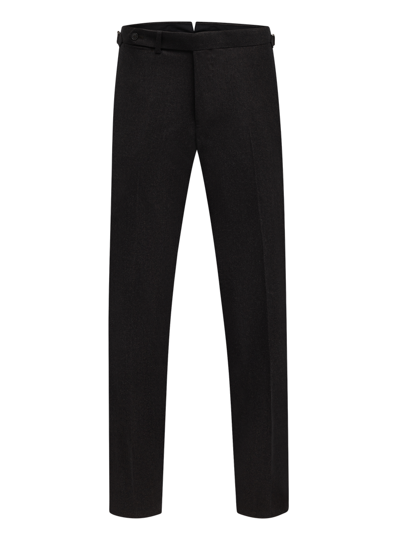 Bandplooi pantalon van wol met zijspanners