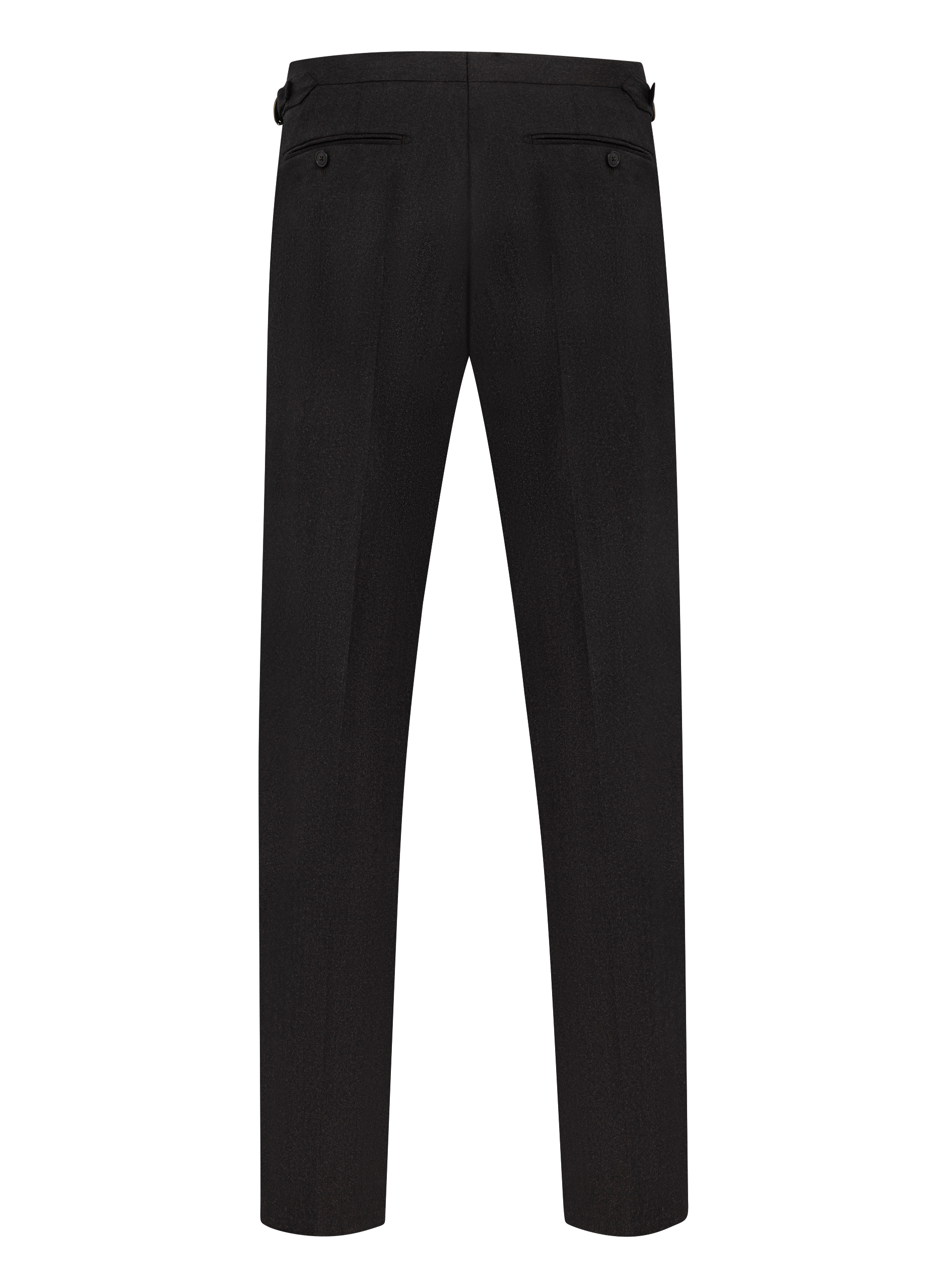 Bandplooi pantalon van wol met zijspanners | D.Bruin