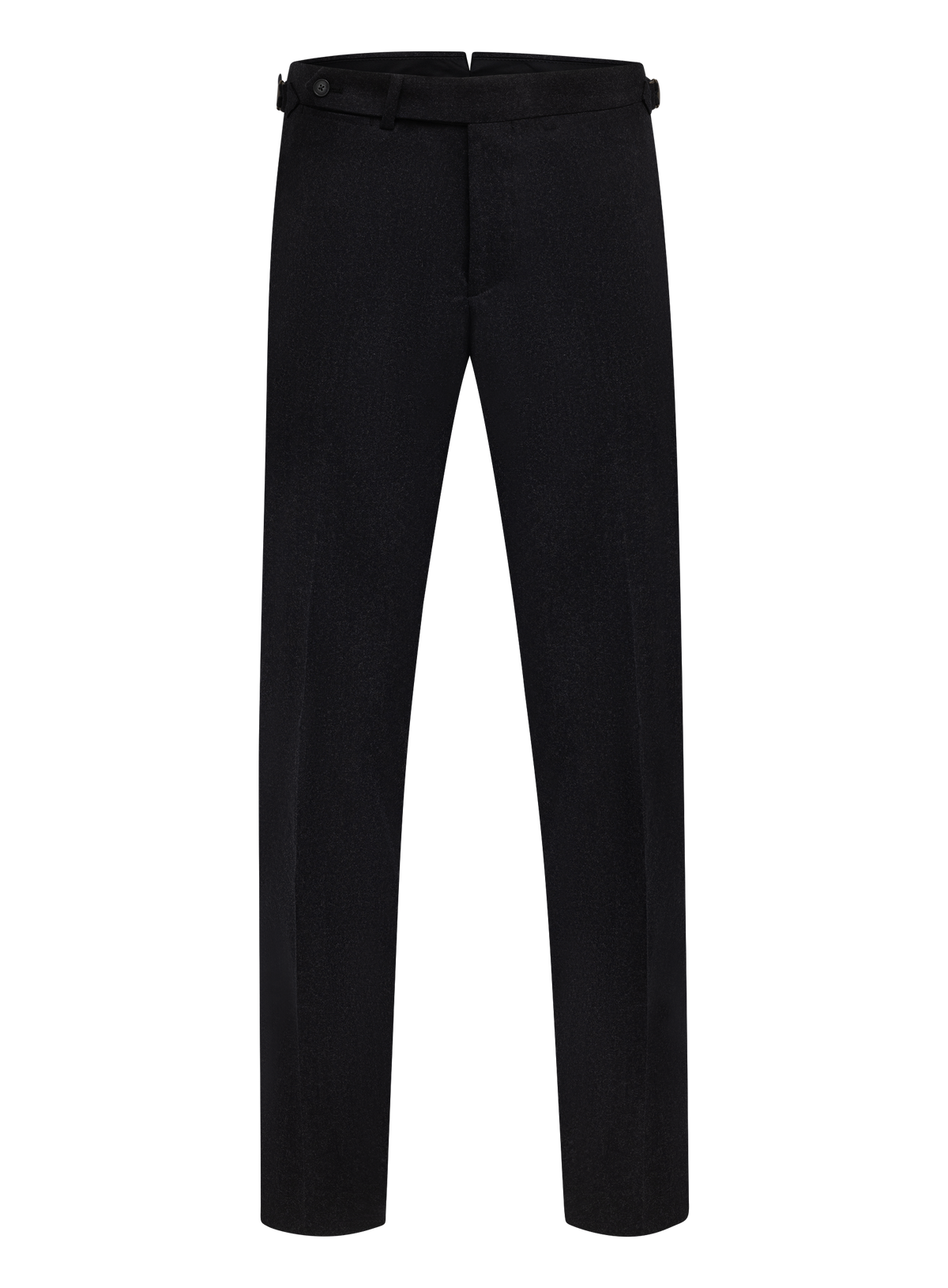 Bandplooi pantalon van wol met zijspanners | Antraciet