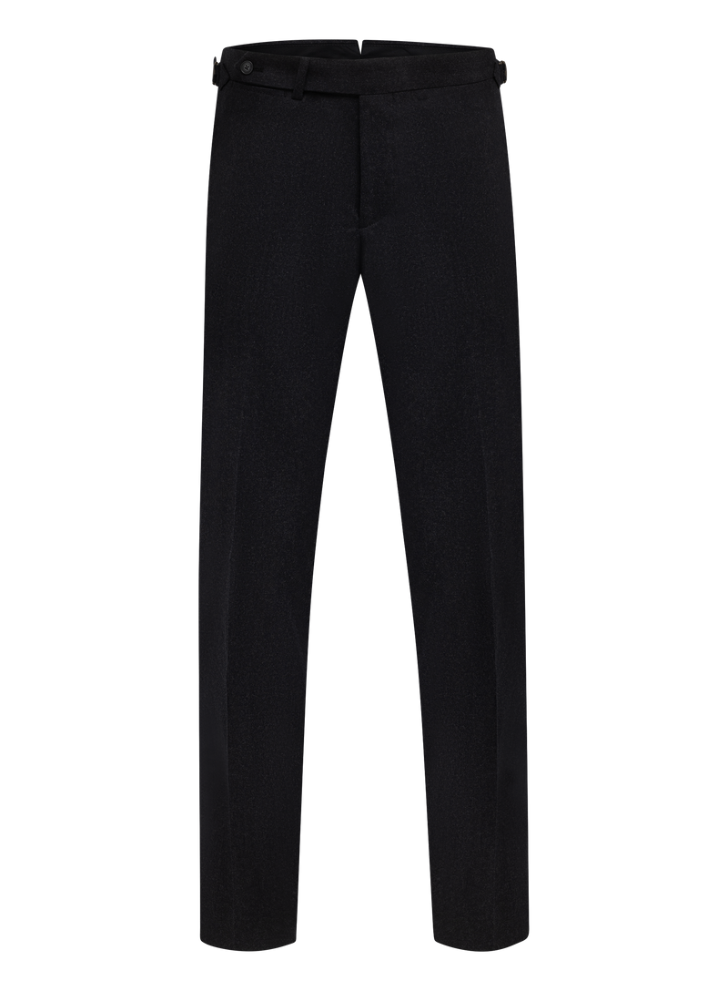 Bandplooi pantalon van wol met zijspanners