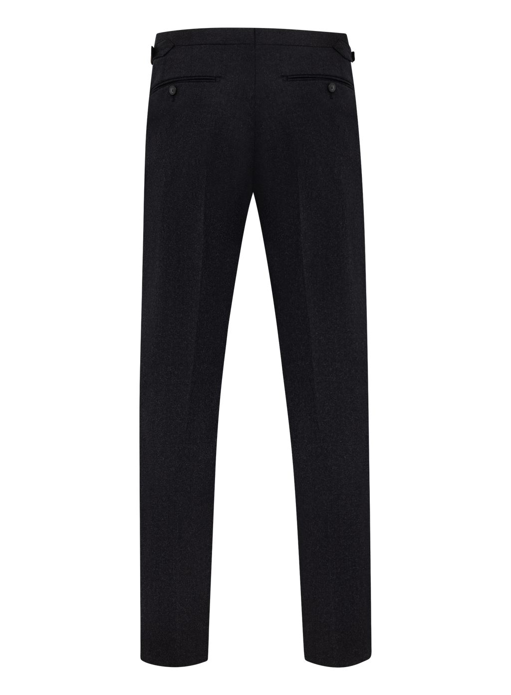 Bandplooi pantalon van wol met zijspanners | Antraciet