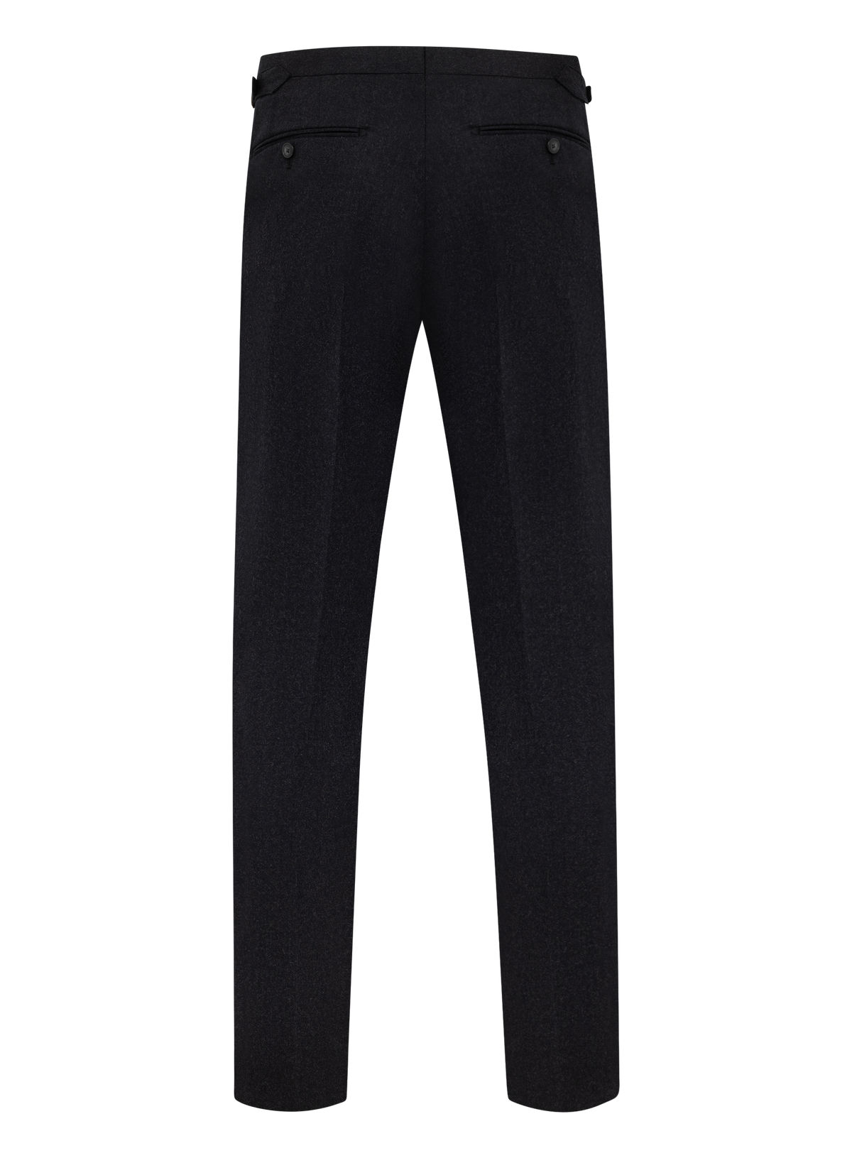 Bandplooi pantalon van wol met zijspanners | Antraciet