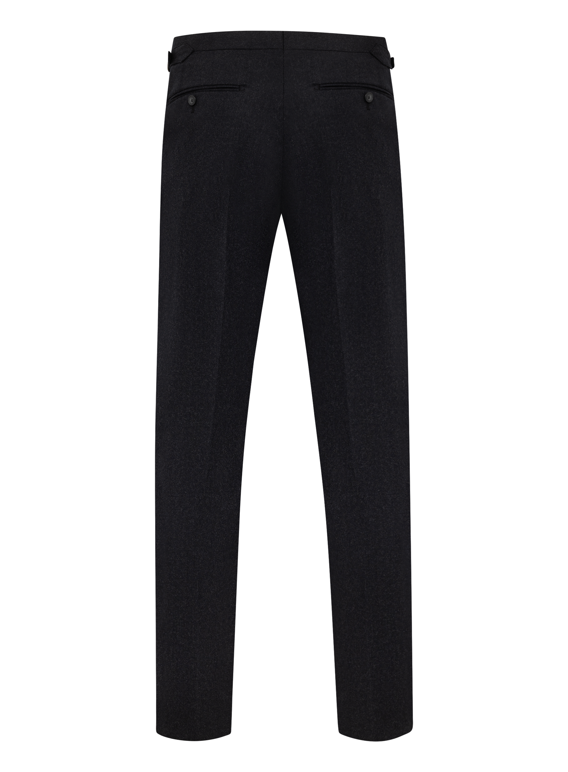 Bandplooi pantalon van wol met zijspanners | Antraciet