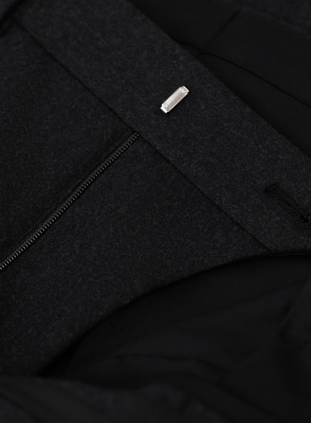 Bandplooi pantalon van wol met zijspanners | FULL_WIDTH | Antraciet