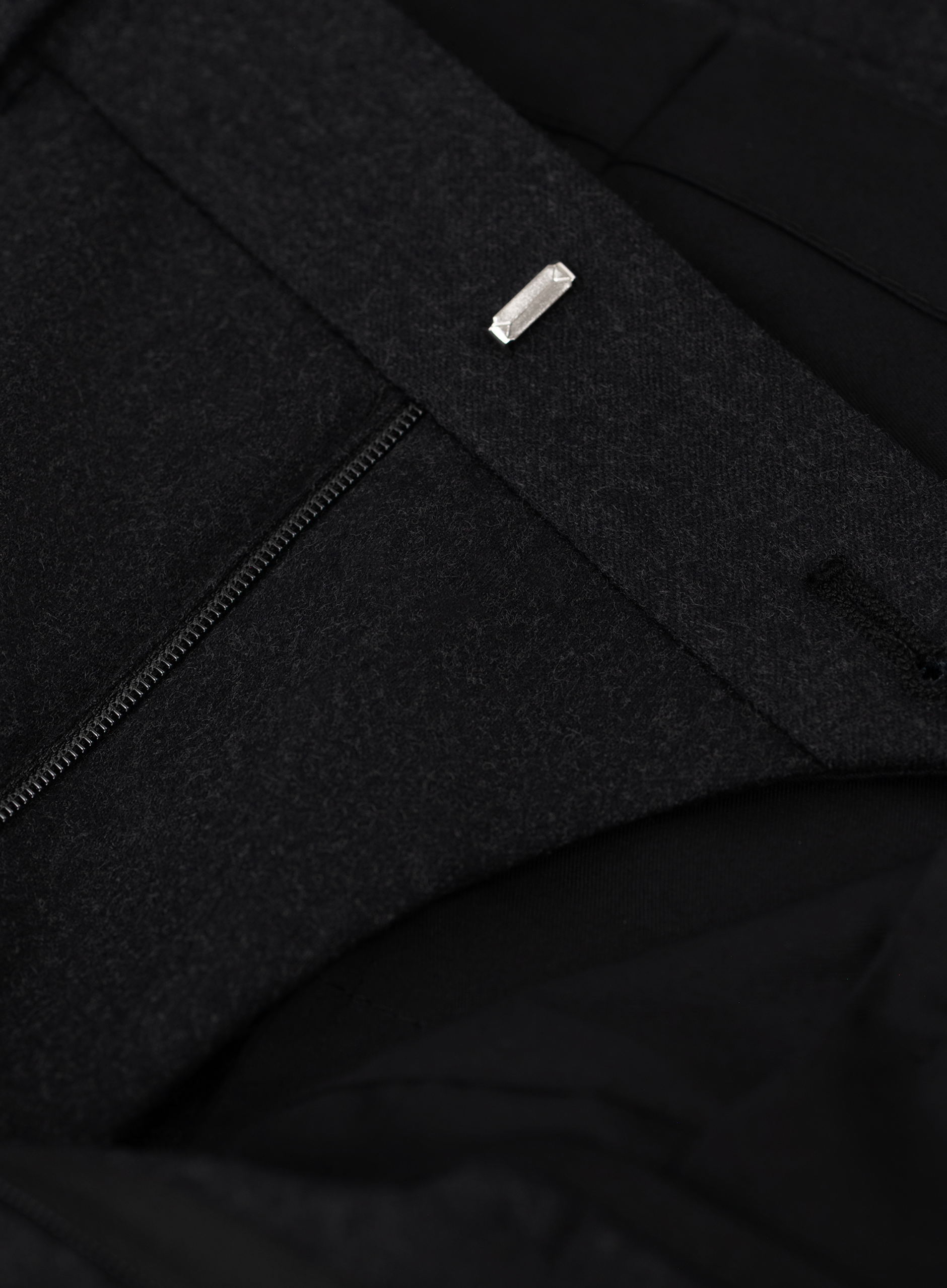 Bandplooi pantalon van wol met zijspanners | FULL_WIDTH | Antraciet