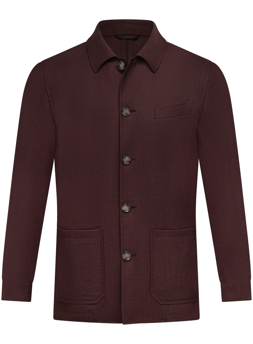 Overshirt van wol en zijde | DARK BORDEAUX