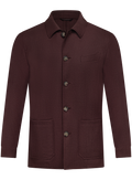 Overshirt van wol en zijde | DARK BORDEAUX
