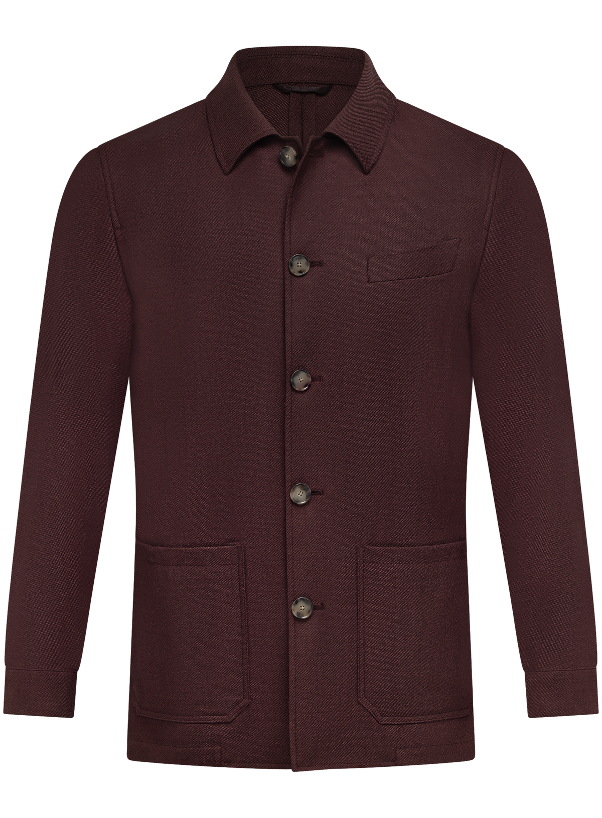 Overshirt van wol en zijde | DARK BORDEAUX