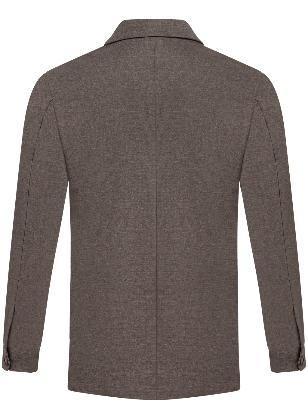 Gemêleerde shirt jacket van wol | TAUPE BRUIN