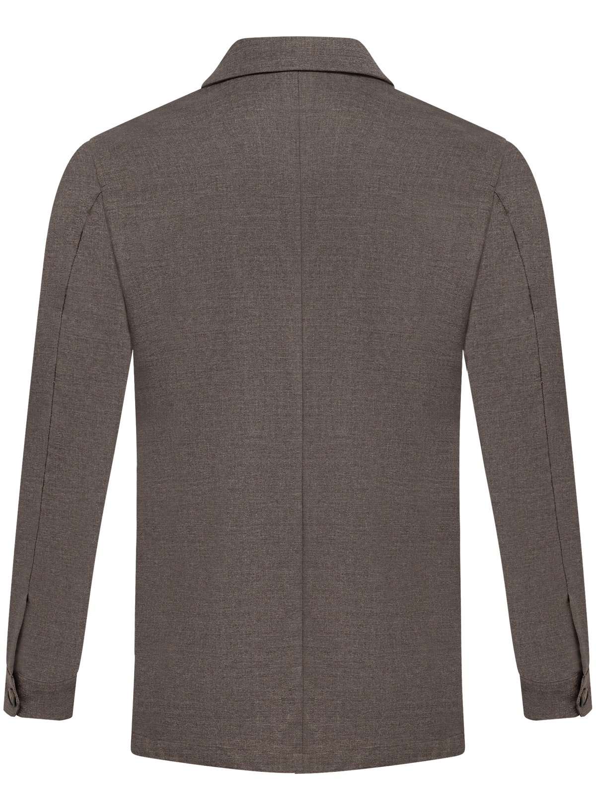 Gemêleerde shirt jacket van wol | TAUPE BRUIN