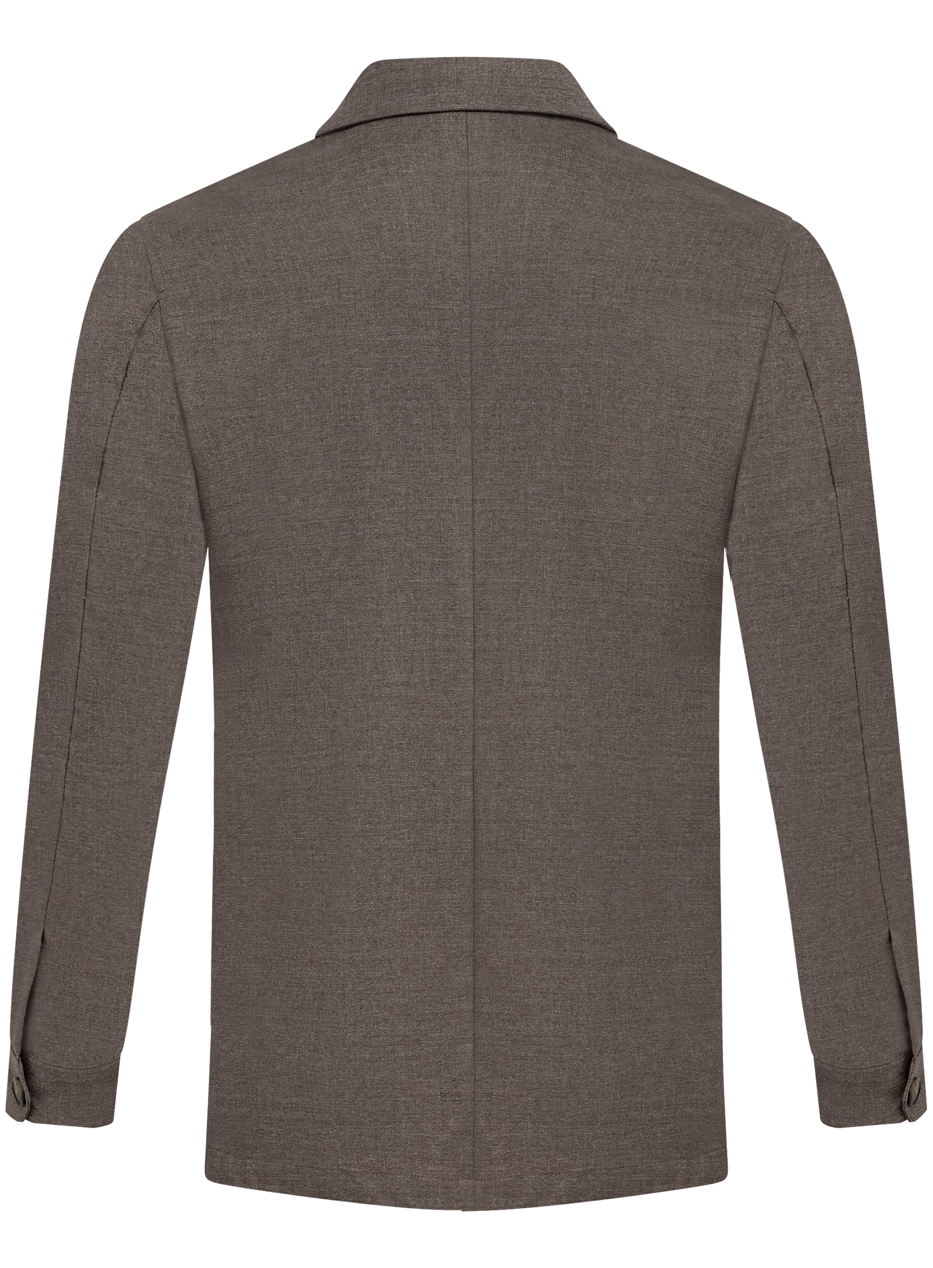 Gemêleerde shirt jacket van wol | TAUPE BRUIN
