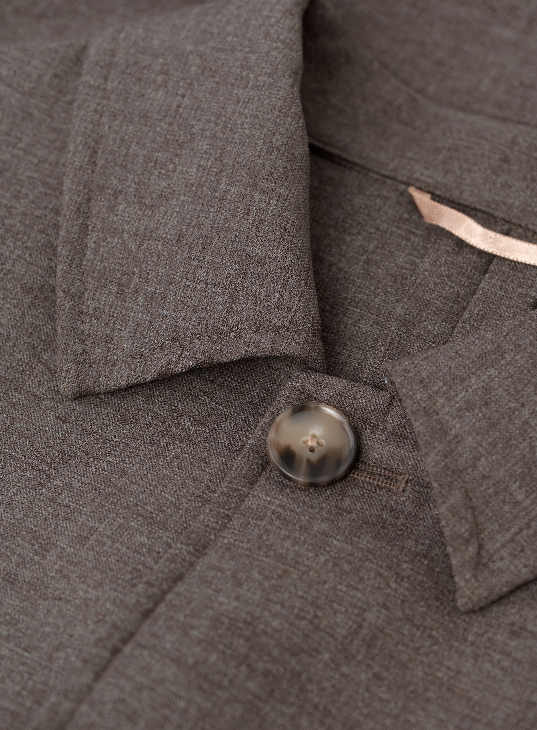 Gemêleerde shirt jacket van wol | FULL-WIDTH | TAUPE BRUIN